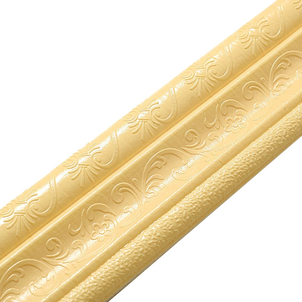 Wall Trim Line Skirting Border 3D Pattern Sticker Decoration Self Adhesive Waterproof Strip SEC88: Beige   B