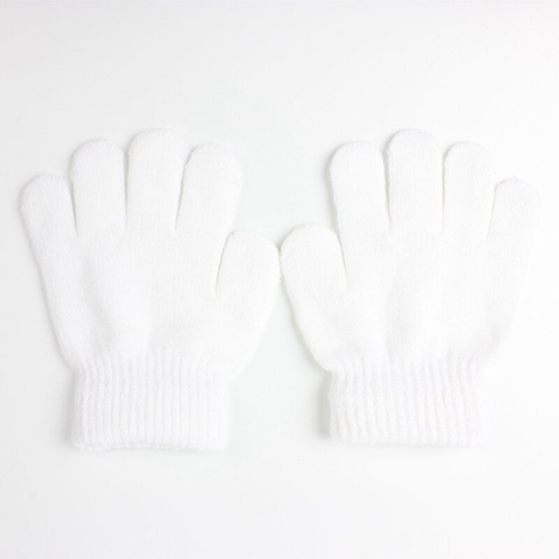Bebê infantil inverno quente luvas de malha cor sólida menina menino elástico dedo cheio moda crianças luvas de esqui presentes: WT