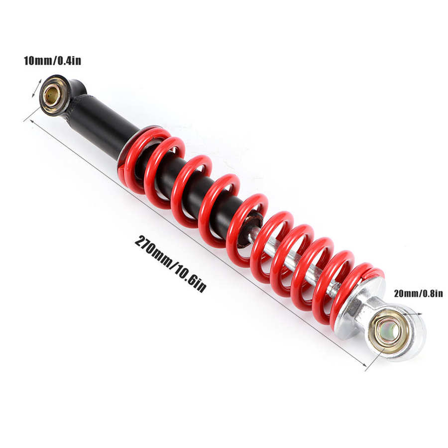 Amortiguadores delanteros y traseros para motocicleta, amortiguadores para moto de 270mm, 50cc -125cc, Dirt Pit Bike ATV Go, suspensión de kart Spring