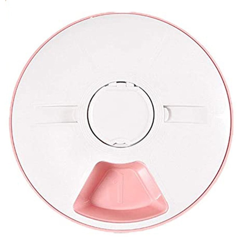 Electrical Timing Dog Automatic Feeders 6 Grid Smart Feeders For Cats And Dogs With Music Reminder Pet Supplies: Pink