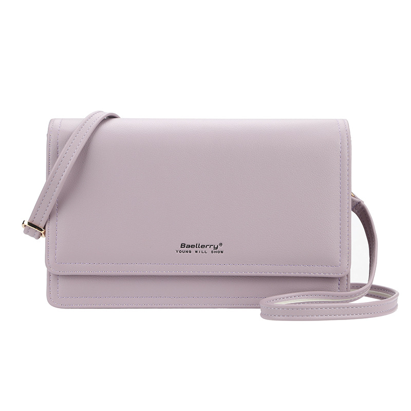 Baellerry damen-umhängetasche aus leder, einfarbig, einzelne schultertasche, crossbody-geldbörse, luxustaschen: Lila