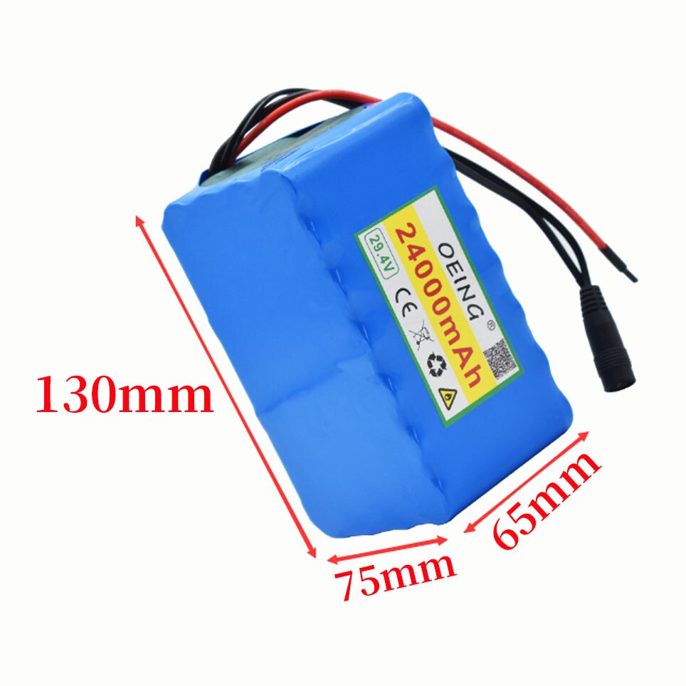 Batterie lithium-ion 7S4P 24V, 29.4v, 24ah, rechargeable, pour moteur de vélo électrique, trottinette électrique, 18650