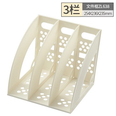 3/4 Sections Document Rack Plastic Bookshelf Book Stand Office A4 Paper Tray Magazine File Holder Organizer Rack School Supplies: D