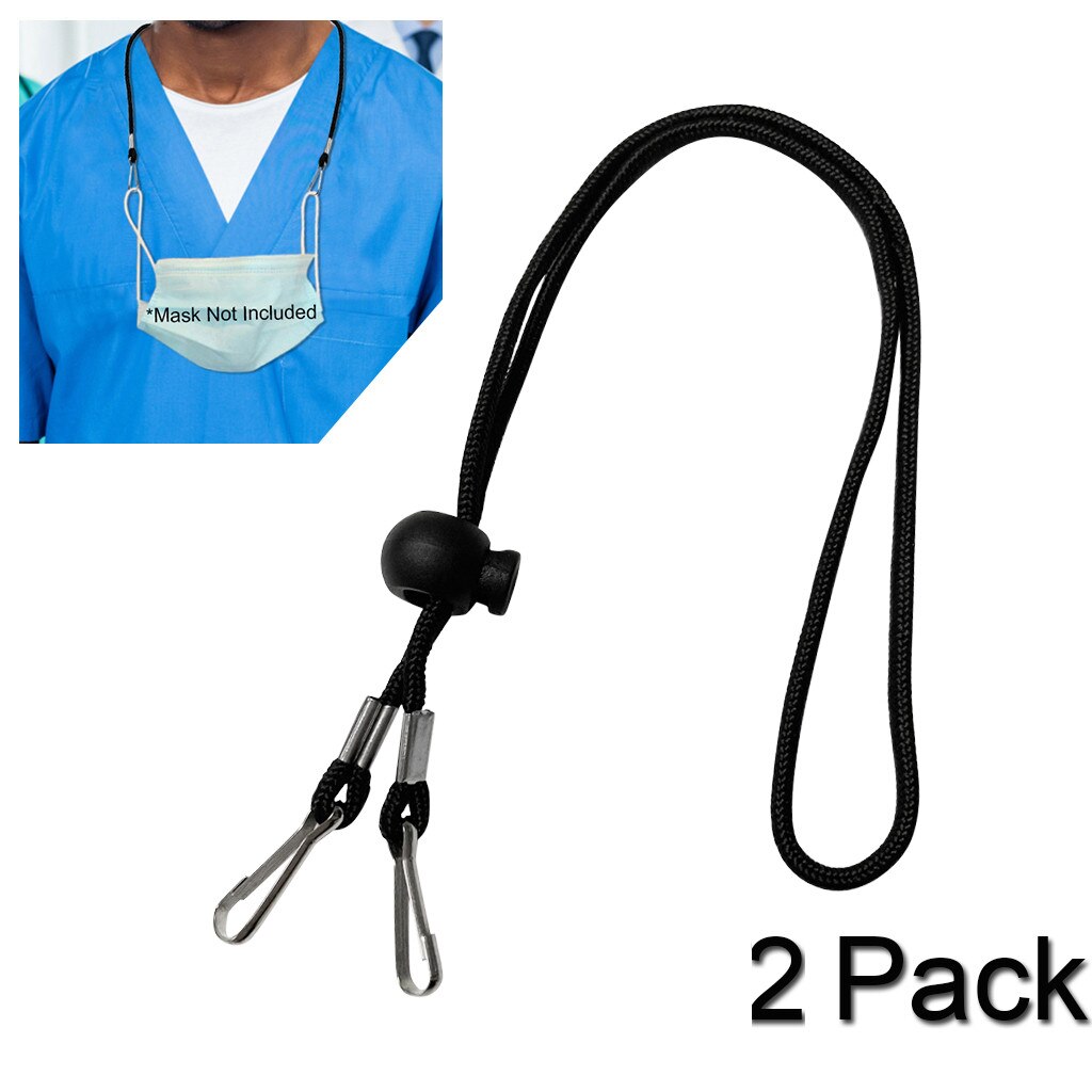 1/2/5 stk cordón de mascarilla justerbar unisex sort ansigtsmaske lanyard praktisk & praktisk sikkerhedsmaske hvile & øreholder reb: 2 stk