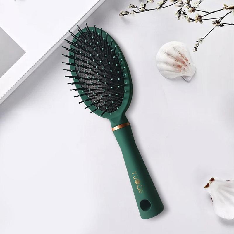 Masaje peine de Airbag mojado y secador de pelo de bolsa de aire peines y cepillos Retro verde oscuro mujer rizado cepillo desenredante chicas suave cepillo de pelo: A