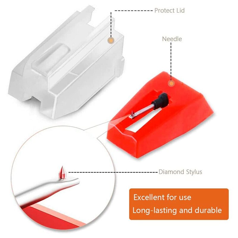 Platenspeler Naald, 1 Pc Platenspeler Cartridge Met 4 Pcs Diamond Stylus Vervanging Voor Crosley, Victrola, ion, Lp