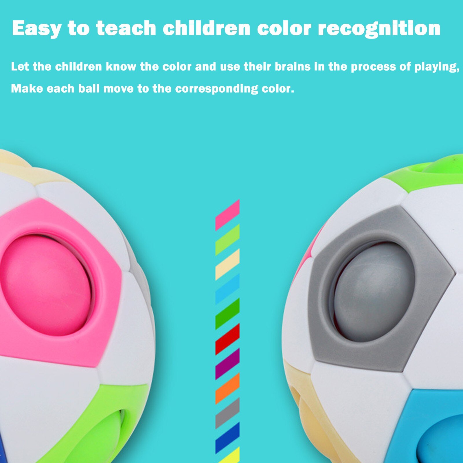 Fidgets Rainbow Ball 12 Hole Stress Elastic Decompression Toy Football Magic Rainbow Ball Autisme Educational Toy