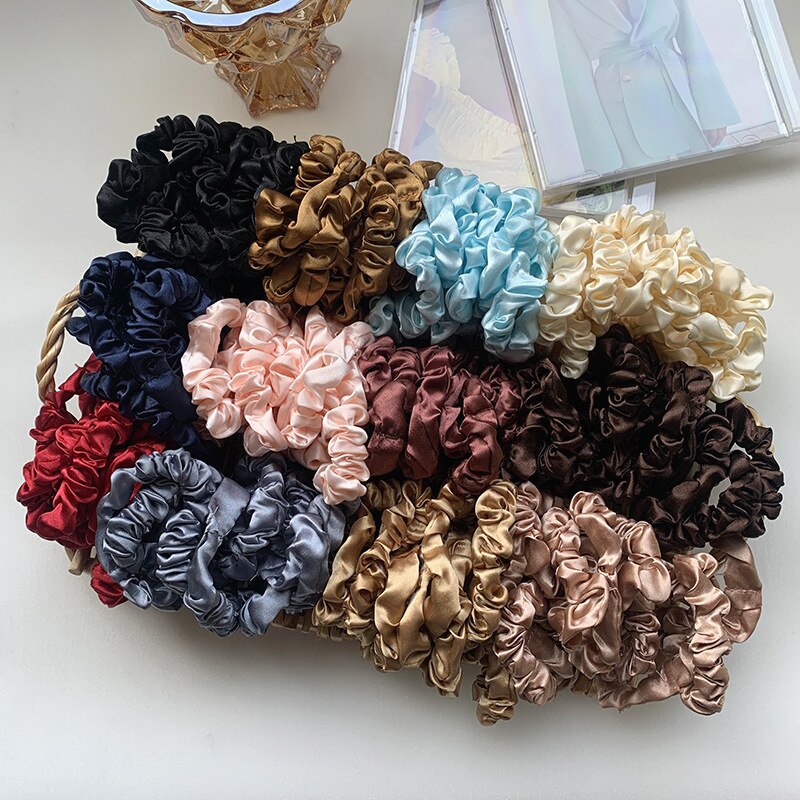 1Pc Elastic Hairbands Hair Tie for Women Satin Scrunchies Stretch Ponytail Holders Handmade Heandband Hair Accessories