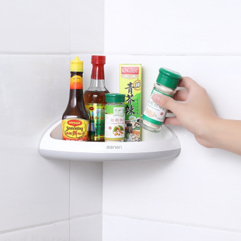 Ledfre plast opbevaring hylde brusebad snap up hjørne hylde shampoo holder brusekurv hylde væg hylder til hylder badeværelse