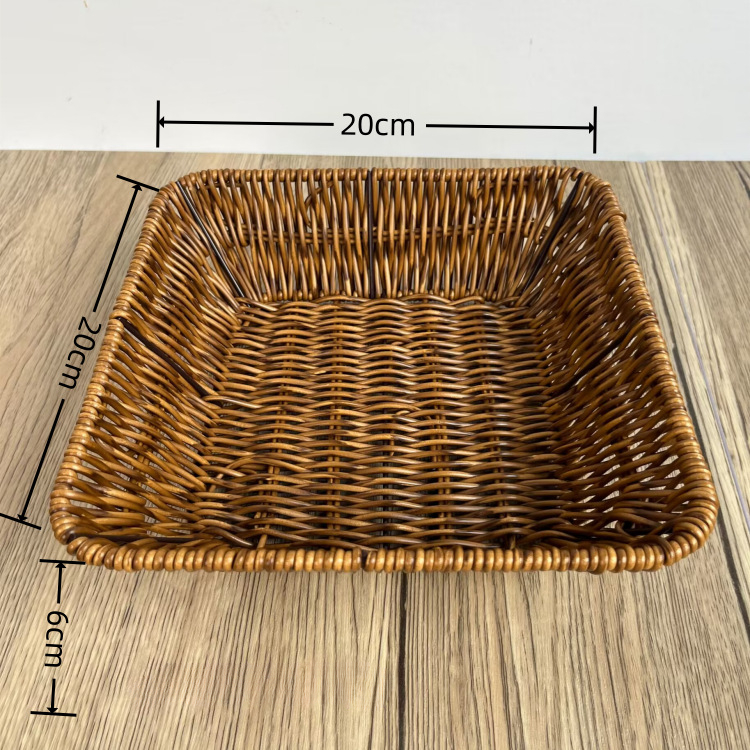 Supermarket Fruit and Vegetable Display Basket Dim Sum Basket Square Storage Basket Woven Fruit Basket Snacks Bread Snack Basket: PURPLE