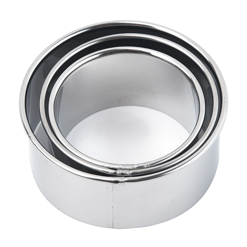 Herramienta de corte de masa en forma de flor/redonda, cortador de bolas de masa de acero inoxidable, moldes portátiles, utensilios de cocina, 3 piezas: Round Edge