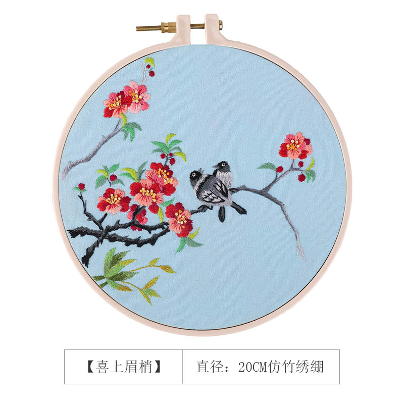 Kinesisk blomma diy broderi kit med broderieram korsstygn sömnad sy konst hantverk broderi målning heminredning: 4
