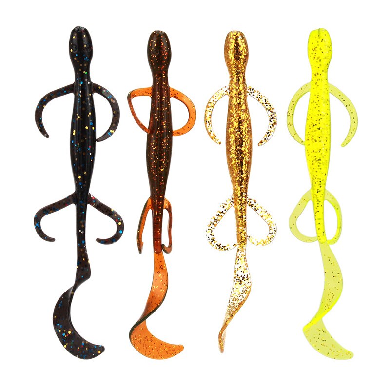 Simulation Fishing lures Soft Plastic Baits 4pcs fishing Wild Lizard Lifelike Silicone Trout Lure