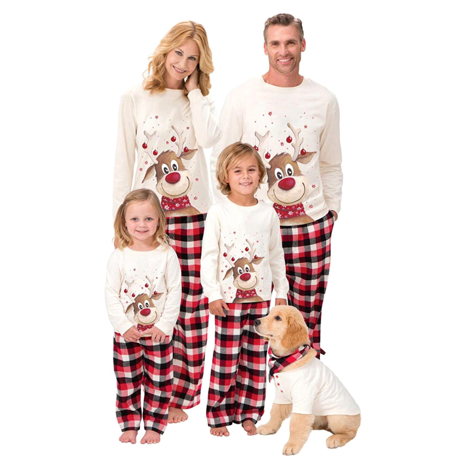 Familie Kerst Pyjama Set Kerst Kleding Met Lange Mouwen Ouder-kind Pak Thuis Nachtkleding Kids Vader Moeder Matching Familie Outfits