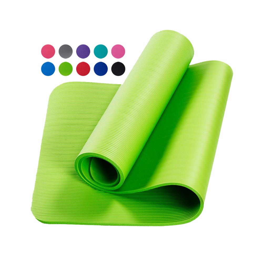 183*61*1cm yogamåtter med kropslinje tykke yoga pilatesmåtter gymnastikbalancepuder fitnessmåtter skridsikre dansepuder: Grøn
