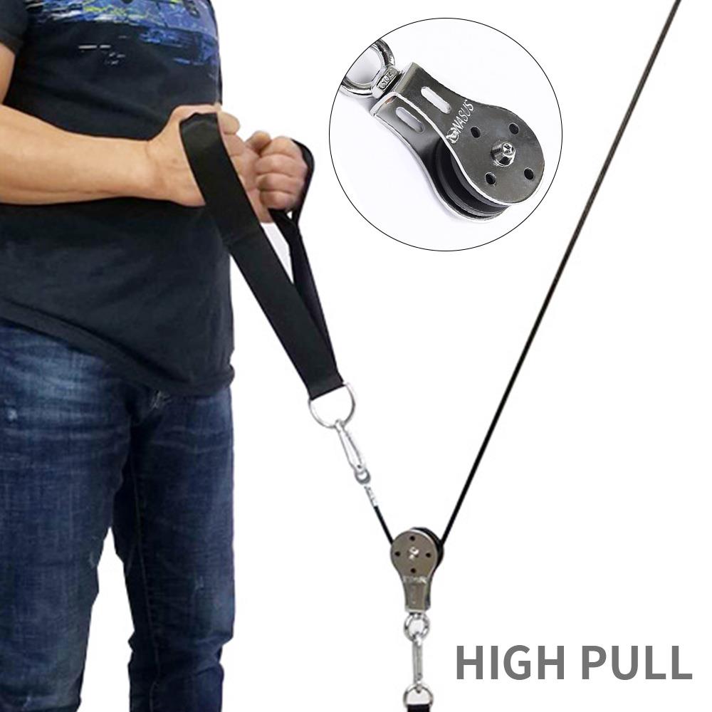 Fitness DIY Pulley Cable Machine Arm Strength Training Rope Cable Pulley System Durable Home Gym Workout Equipment Removable
