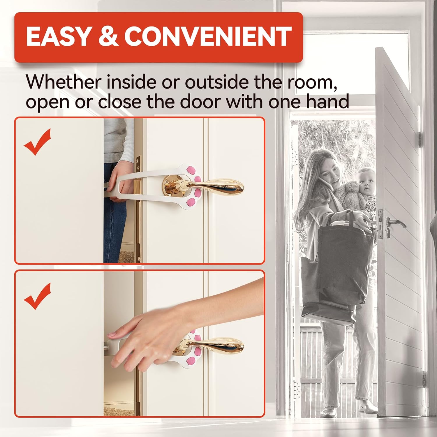 Kattdörrhållare spärr justerbar hunddörrstopp elastiskt grindlås flex spärrrem håller hunden borta från att komma in husdjursgrind leverans