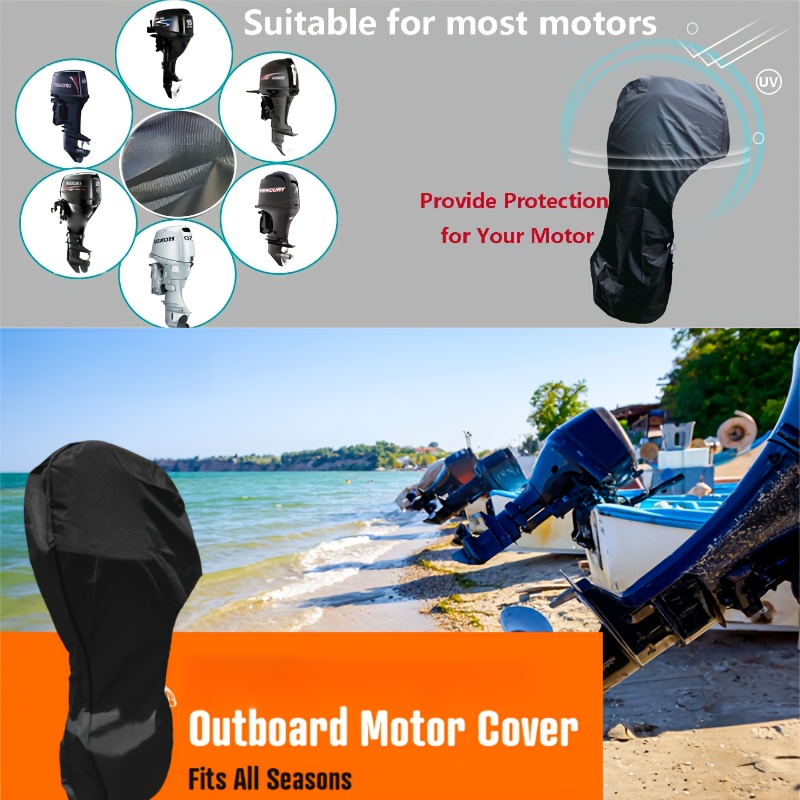 1pc Engine Boat Cover PA Waterproof Rainproof Boat Cover, 420D Boat Cover 6-225HP, Waterproof Rainproof Rowing Boat Cover