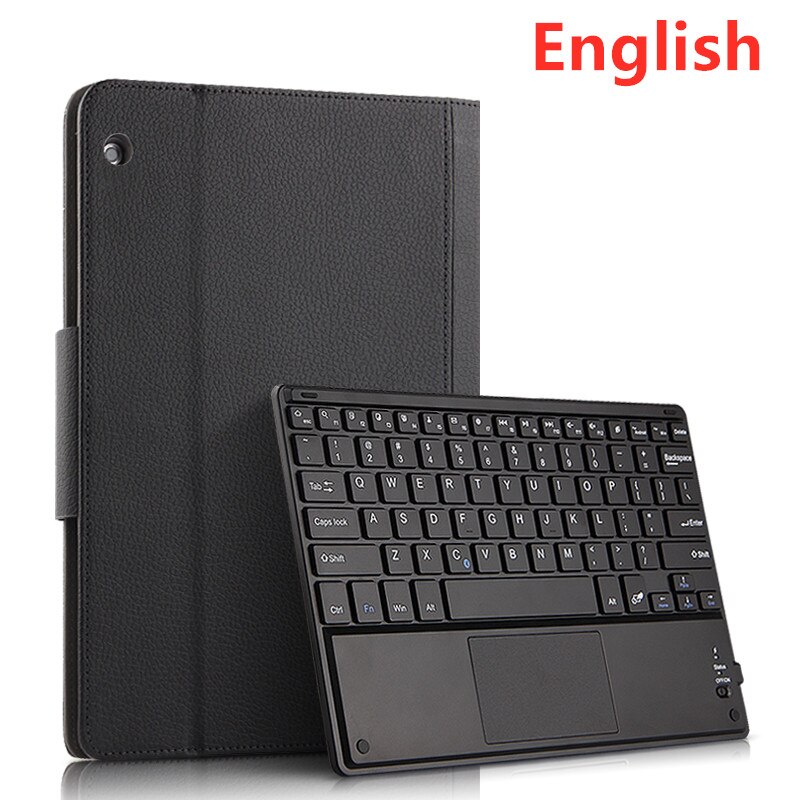 Pour Lenovo Tab M10 FHD Plus 10.3 2gen TB-X606F X606X étui en cuir PU support magnétique avec clavier tactile sans fil Bluetooth: black English