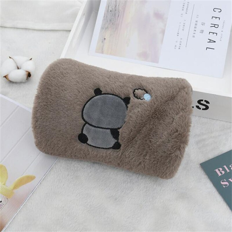 Rechargeable Electric Water Bottle For Pain Relief In Winter Fluffy Home Water Bottle Reusable Hand Warmer Water Bag: D