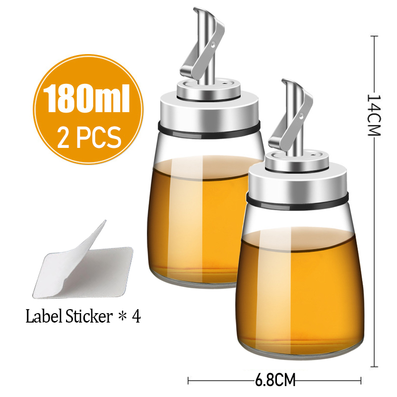 Mini Cooking Seasoning Bottle Oil Dispenser 180ML Sauce Olive Oil Botella Glass Bottles for Vinegar Kitchen Tool Accessories