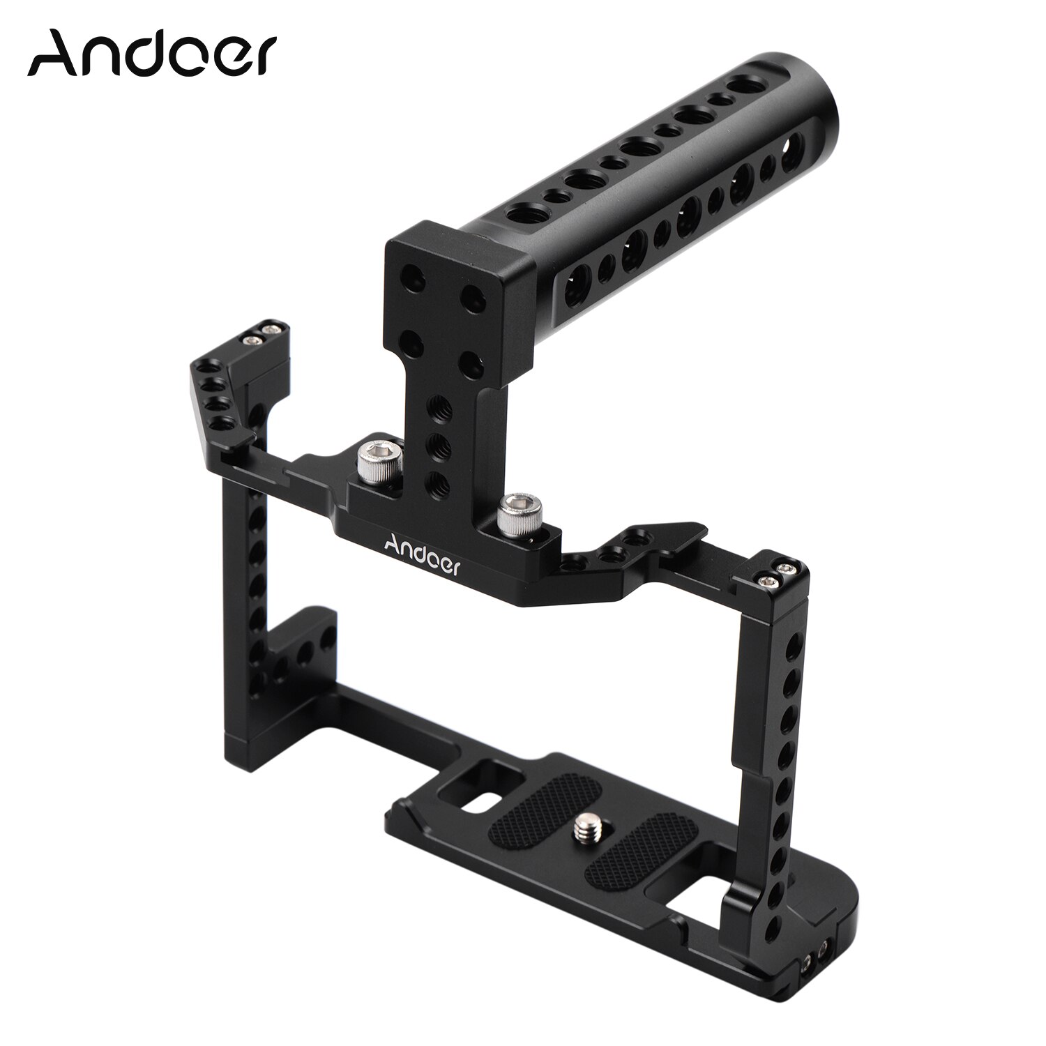 Andoer Camera Cage + Maniglia Superiore In Lega di Alluminio Kit con Dual Fredda Shoe Mount 1/4 "Vite per Canon EOS 90D/80D/70D DSLR Della Macchina Fotografica