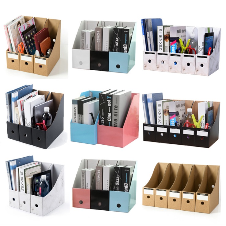 LOAAO Eco-Friendly Cardboard table organizer box office file box holder book storage box Home Storage Organization
