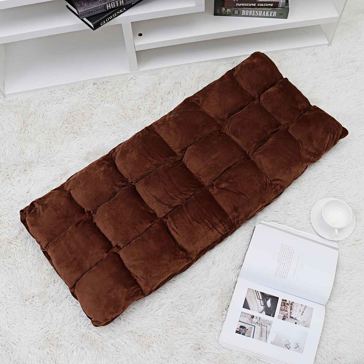 Tatami Bedroom Chair Floor Home Decor Small Foldable Lazy Sofa Chair For Reading 52x55x55CM