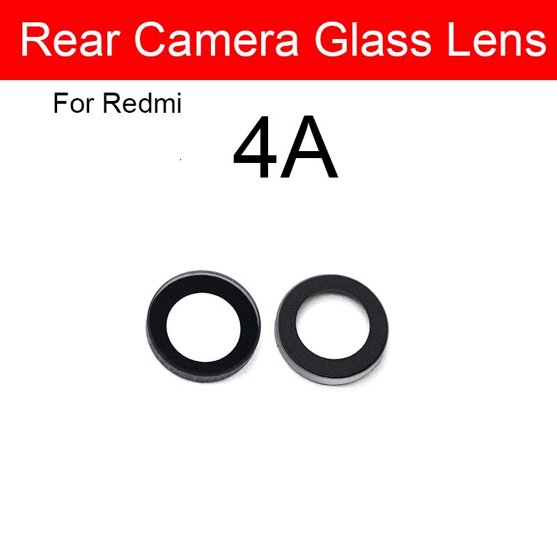 Bagside kamera glas linse + selvklæbende mærkat til xiaomi redmi 1s 2 2a 3s 3x 4x 4a 5 5a 6 6a 7 7a 8a 8 9 plus pro kamera linse glas: Til redmi 4a