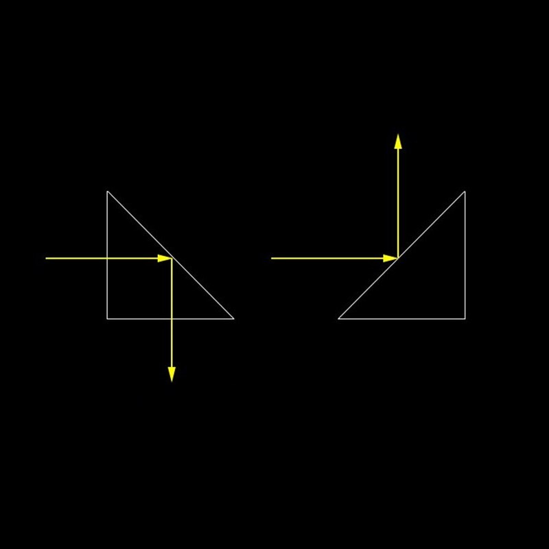 Coating Isosceles Right Angle Prism Physical Optical Glass 30x30x30mm Triangular Prism Total Reflection Visual Image Measurement