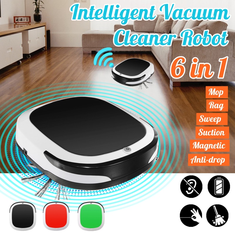 6-In-1 Intelligente Robot Stofzuiger Multifunctionele Vegen Vacuum Dweilen Stofzuiger Huishoudelijke Oplaadbare Veegmachine