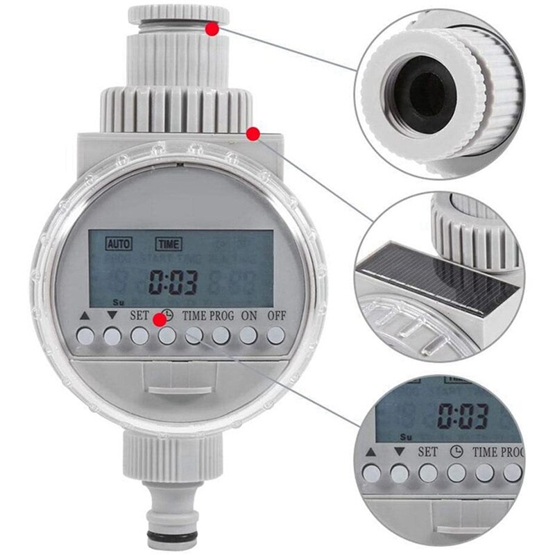 Controladores de riego automáticos digitales, impermeables, sistema de temporizador de agua Solar, temporizador de riego de jardín doméstico