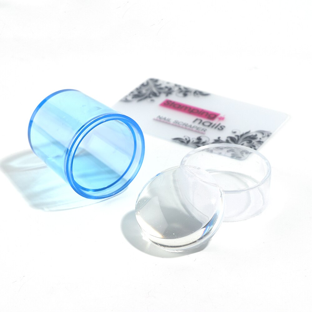 Silicone Nail Stamper Soft Jelly Clear Nail Stamp Scraper Set French Stamping Plates Model Manicure Stencils Tools GL1031