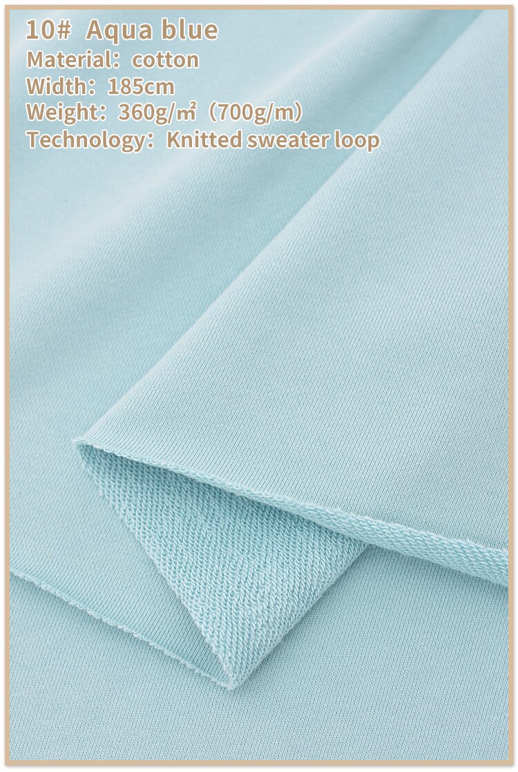Fransk frotté bomuldsstof slidbestandigt bomuldsstof kraftig sweatshirtstof til hættetrøje 185 x 50cm: 10