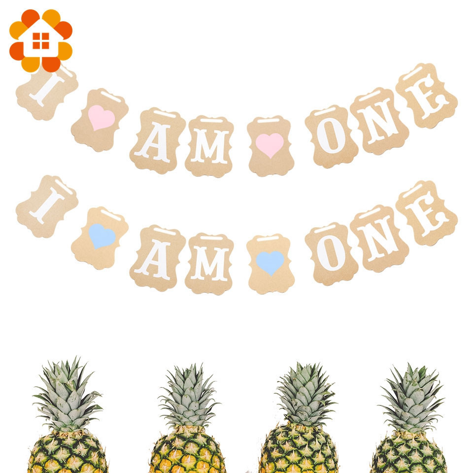 Baby Douche 1st Verjaardag IK BEN EEN Banner Papier Kraft Baby Jongen Meisje Mijn eerste Partij Decoratie Een Jaar Verjaardag DIY Supplies