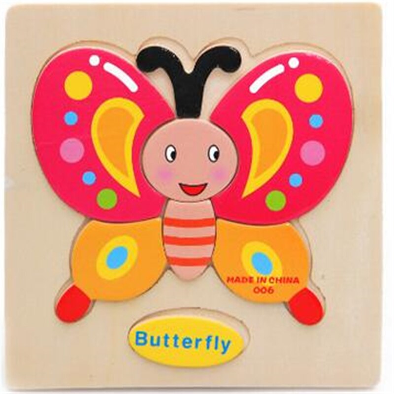 Color Cognition Board Montessori Educational Toys For Children Wooden Toy Jigsaw Kids Early Learning Color Match Game: Buttertly Type 3