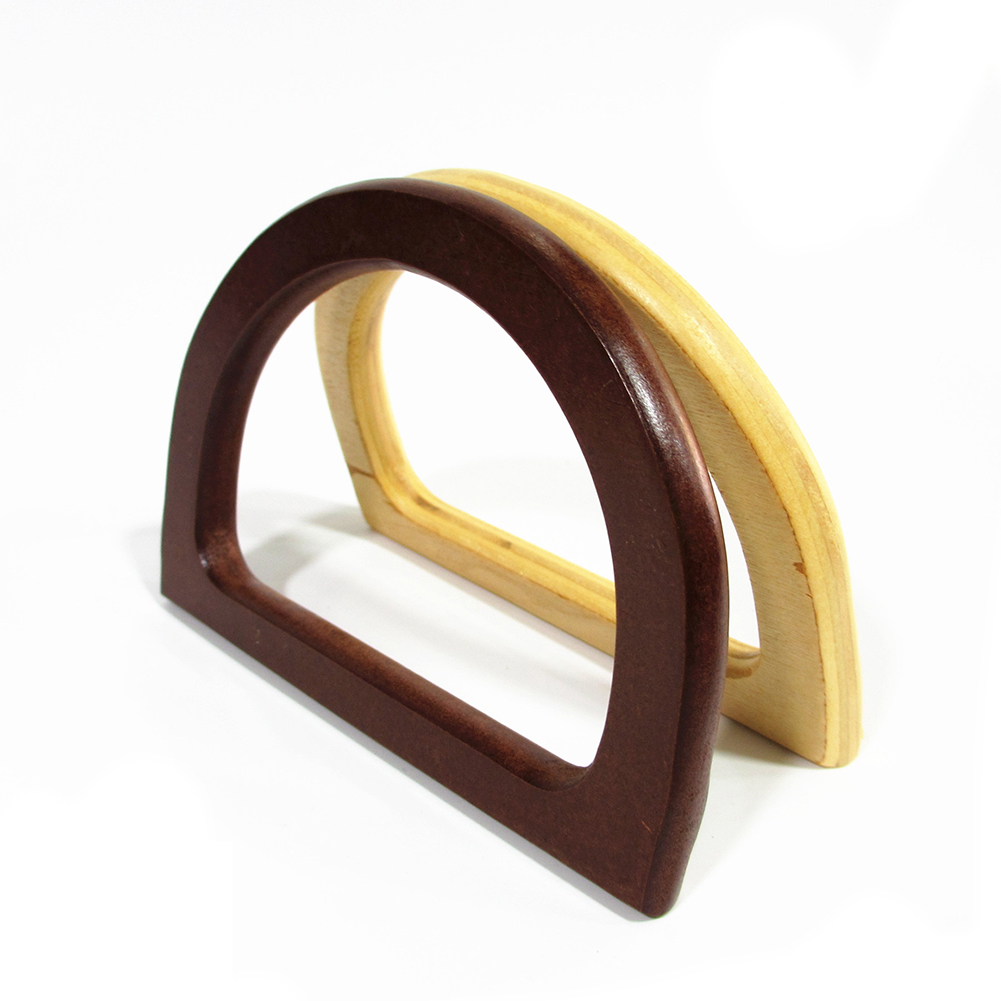 Round Wooden Handle for Handmade Handbag DIY Tote Purse Frame Making Bag Hanger D & Round shaped