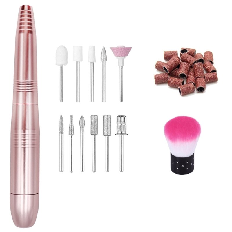 Professionele Vinger Teen Nagelverzorging Elektrische Nagels Boor Usb Machine Manicure Pedicure Kit Met Schuurbanden: Goud