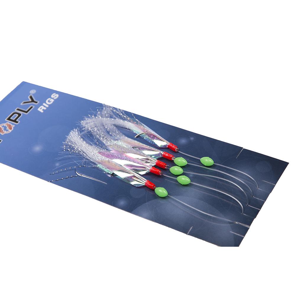 5 unids/set de acero al carbono caballa plumas bajo bacalao atraer la pesca en el mar de pesca luminosa gancho triple pesca con cebo de alambre