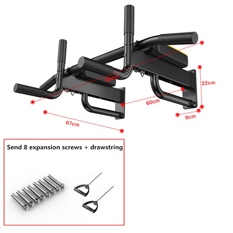 Indoor Horizontal Bar Pull-Ups Exercise Body Home Wall Parallel Bars Adult Indoor Wall Horizontal Bar Fitness Equipment: black 3