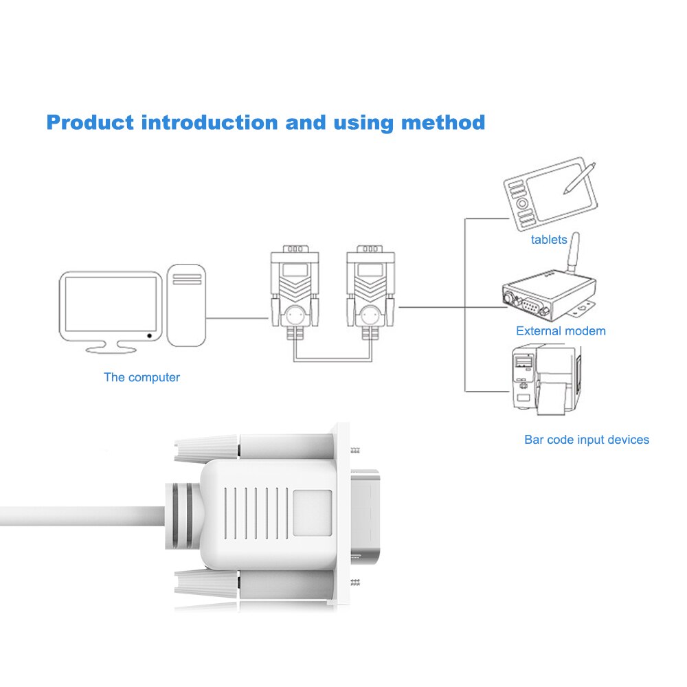 DB9 9 Pin Male to Female RS232 Serial Cable 2-3 Cross-connect COM Extension Cable for Computer Printer Scanner 1.5m 4.5FT