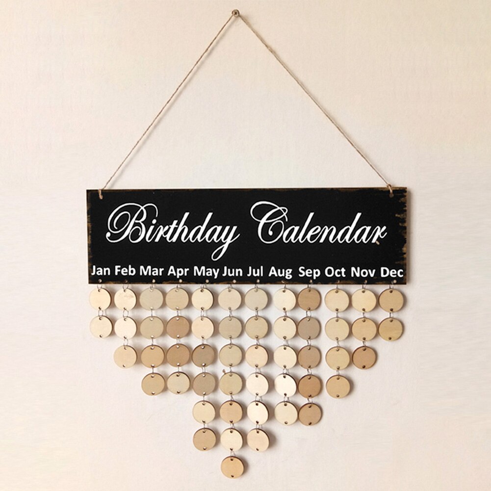 bois tenture murale calendrier anniversaire célébrations bricolage rappel pour la décoration de la maison LBV: Argent