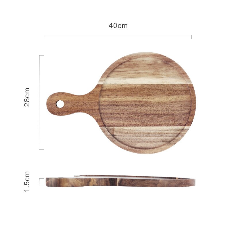 Kinglang acaciahouten pizzaplaat, westerse sushi steakplaat, restauranttaartdisplay: Hout l