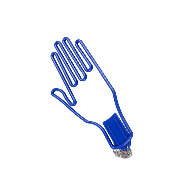 Plast sport golf handskeholder med nøglering plast handske rack tørretumbler bøjle værktøj: Blå