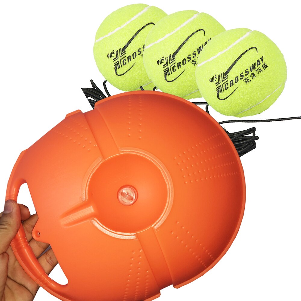 Base de entrenamiento de tenis de alta resistencia, con cuerda elástica, pelota de práctica, rebote automático, entrenador de tenis, dispositivo de combate: A 1 base 3 balls