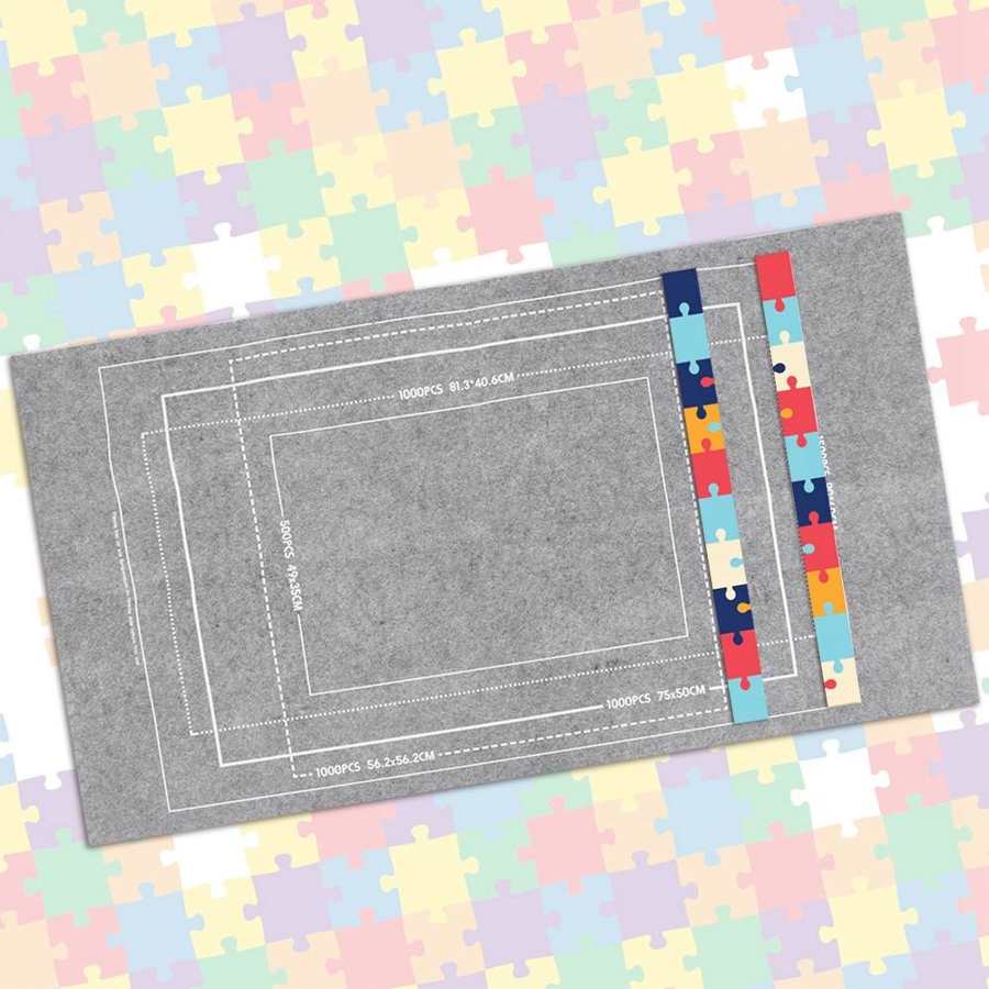 45.7x26in Grijs Puzzels Mat Playmat Oprollen Opslag Vilt Mat Puzzels Deken