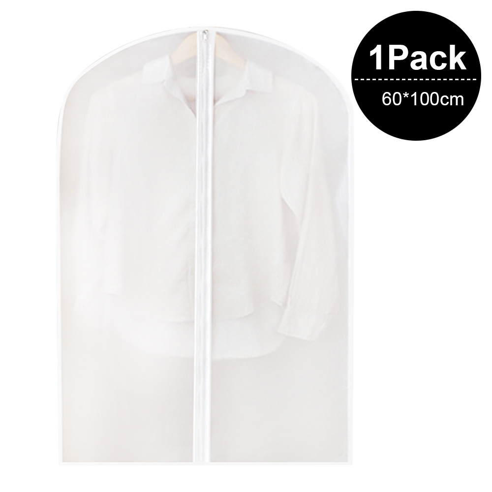 Clothes Hanging Dust Cover Dress Suit Coat Transparent Storage Bag Case Organizer Wardrobe Dress Clothing Hanging Dust Cover: Single clothes-2