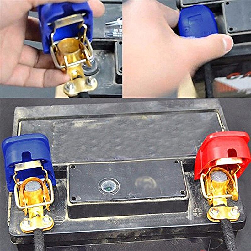1/2 Uds 12V Auto Terminal de la batería conectores de liberación rápida para batería de desconexión abrazaderas de terminales conectores parte accesorios de coche