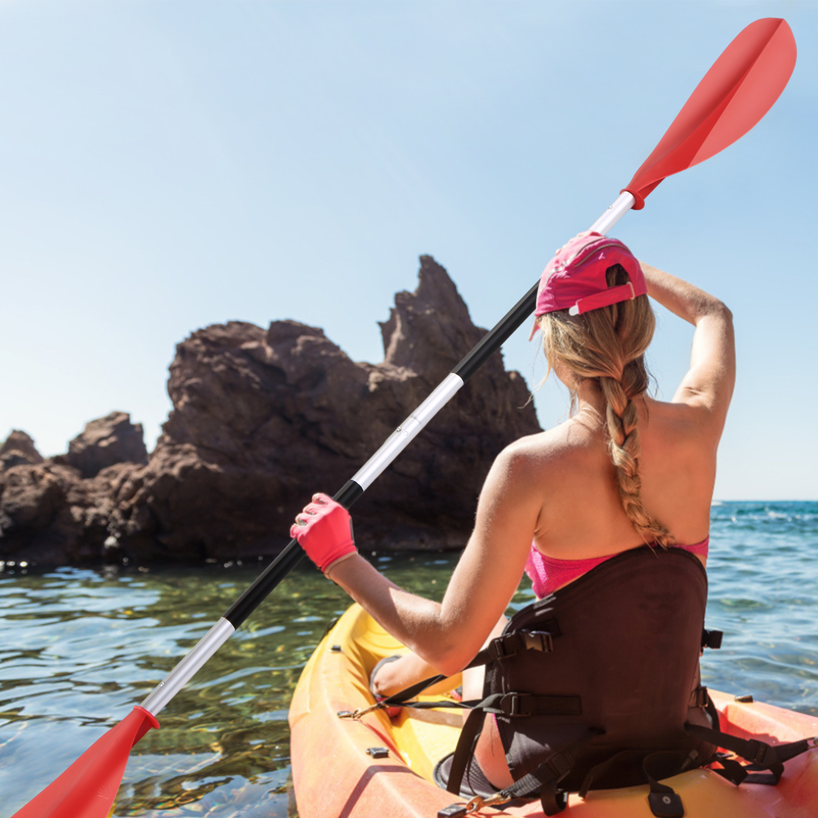Pagaie de Kayak asymétrique à dégagement rapide, équipement de Sports aquatiques, 4 pièces