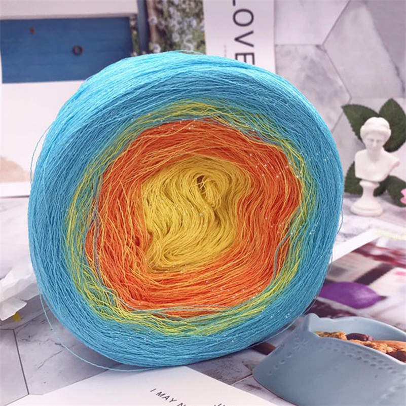 Cake Gradient Rainbow Color Cotton Yarn 500g Fancy Hand-Crocheting Yarn for Shawl Children Dress Diy Hand Knitting Materials: 11